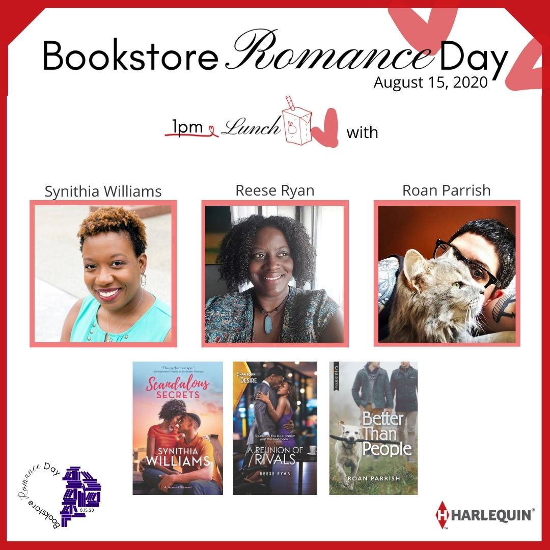 Lunch time book chat with Reese Ryan, Synithia Williams, and Roan Parrish